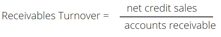 accounts receivables turnover ratio formula